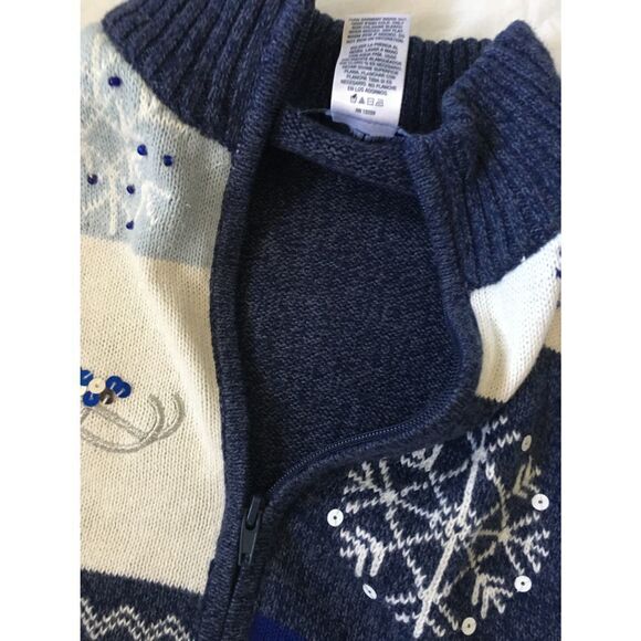 Vintage Classic Elements Christmas Front Zip Cardigan Sweater - Picture 4 of 11